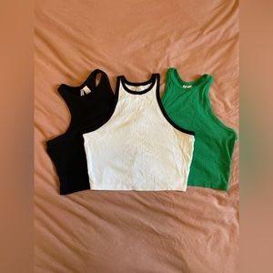 H&M Cropped High Neck Tank Tops (selling as a lot of 3) - size L